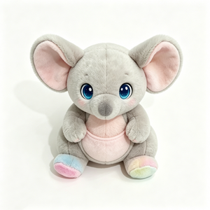 Peluche de ratón gris personalizado, ratón de peluche, muñeco de ratón con orejas grandes, peluche de ratón de bolsillo en colores pastel. - Product Image 4