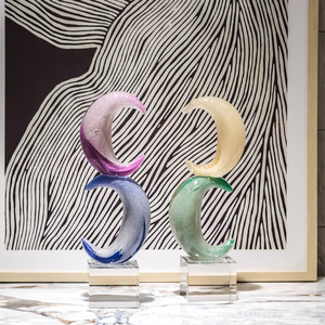 Oggetti decorativi in vetro e cristallo di lusso leggero di fascia alta fatti a mano unici a forma di luna decorazioni <span class=keywords><strong>Ramadan</strong></span> - Product Image 6