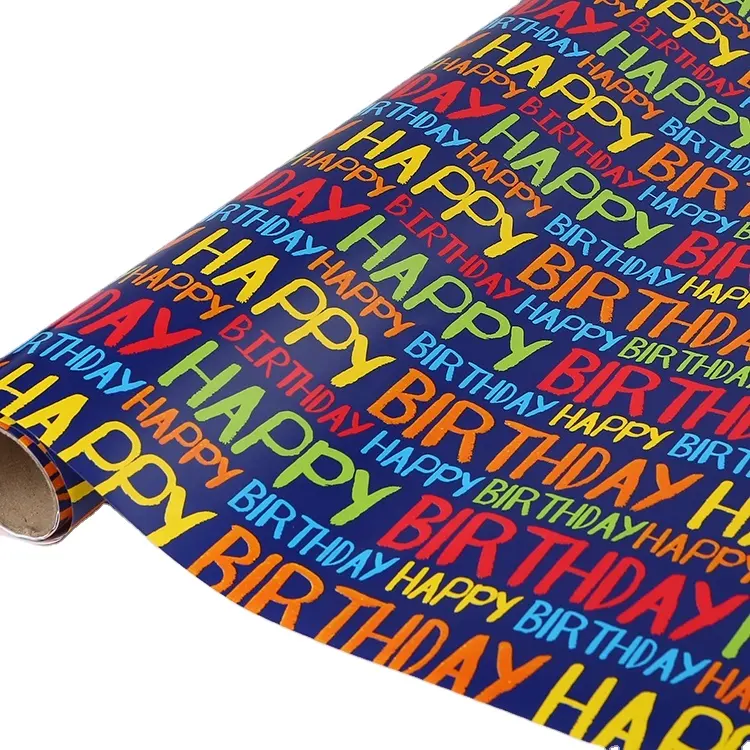 Custom MOQ 1 sheet or 1 Roll gift wrapping paper with design printing for holidays