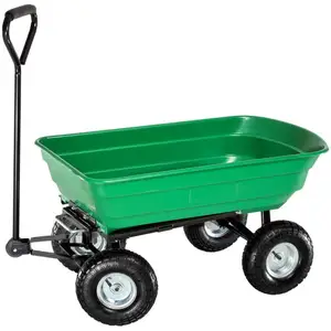 OEM ODM可定制塑料花园倾卸车，带四轮聚托盘拖车平台结构，用于工具使用