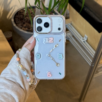 Nueva Funda de Resina Epoxi con Diseño Creativo de Macaron, Reloj, Cubierta para Teléfono con Cadena para iPhone 17 16 15 14 Pro Max