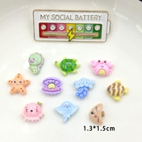 100 pièces en gros bricolage dessin animé mer animaux coquille étoile de mer Flatback Mini mignon résine poisson tortue Octpus décoration charme artisanat