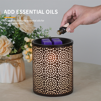 Nouveau électrique métal aromathérapie lampe parfum lampe huile essentielle cire fondre brûleur lavande parfumé maison cire plus chaud diffuseur d'huile