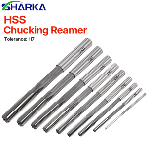 SHARKA HSS Escariador de mandril H7 de estría recta con vástago <span class=keywords><strong>redondo</strong></span> para acabado de orificios de precisión 1/8" 3/16" 1/4" 5/16" - Product Image 1