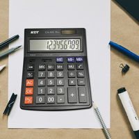 Calculatrice de bureau KDT à 12 chiffres KT-444 en plastique, double alimentation, design élégant, certifiée CE et ROHS, OEM pour la vente en gros