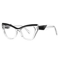 Monturas de Gafas para Mujer, Modernas, de Alta Calidad, Retro, Ojo de Gato, Montura Grande, Anti Luz Azul, Gafas Ópticas