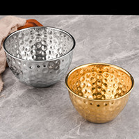 Bol mélangeur à salade en acier inoxydable à motif martelé, plat de cuisson domestique, bassine multi-usages pour fruits et légumes