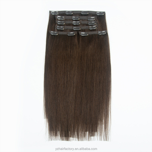 Extensions de cheveux vierges russes de qualité supérieure, à clipser, avec cuticules alignées, en dentelle invisible, Remy - Product Image 5