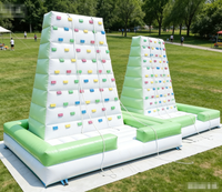 Mur d'escalade gonflable en PVC clair, très populaire, pour enfants, utilisation extérieure, installation facile, application parcs d'attractions