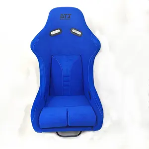 Özel logo mavi kumaş çift spor koltuk büyük boy fiberglas yastıklı çanak koltuk yarış koltuğu