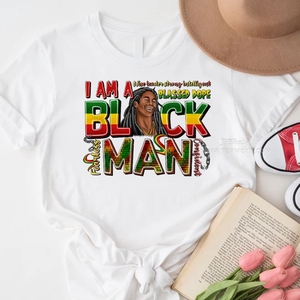 ฉันเป็นผู้นำที่ชาญฉลาดที่แข็งแกร่งยาเสพติดความสุขสีดำ DTF การพิมพ์ความร้อนรีดบนสติกเกอร์พร้อมที่จะกดเสื้อ - Product Image 4