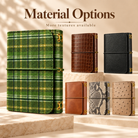 Maßgefertigter Tartan-Druck Eidechsenleder-Optik Goldfolie Geprägtes PU-Leder Genähtes Hardcover-Notizbuch Vintage-Tagebuch-Einband Personalisiert