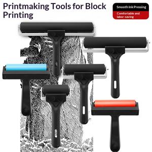 वेइज़ुआंग भारी ड्यूटी 6 सेमी/10 सेमी/15 सेमी/20 सेमी आकार काले रबर ड्राइंग किट दबाने वाली सामान उपकरण हीरा चित्रकला रोलर - Product Image 2