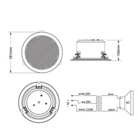 Honeywell L-PCM06B Sistema de Sonido PA para Exteriores, Altavoz Pasivo de Techo con Carcasa de Plástico