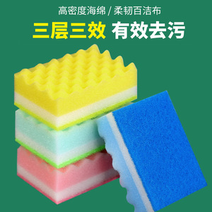 Sponge Dishcloth Kitchen Scouring Pad Block Double Sided For Pots And Pans Cleaning - Product Image 4
