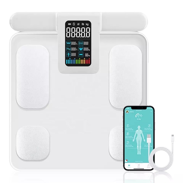 8 Electrodes Smart Body Fat Scale Foot to Hand Measurement Fat APP Analyzer Weight Scale Smart 8 Sensors