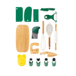 6 pz baby Montessori utensili da cucina per cucinare piccoli chef in legno per bambini Set da forno coltello sicuro per la vera cucina - Product Image 3