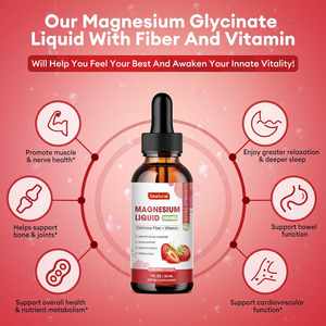 Private Label Natural Magnesium Glycinate Supplement <strong>Liquid</strong> Drops with Fiber, <strong>Bromelain</strong>, Vitamin B,C,D - Product Image 5