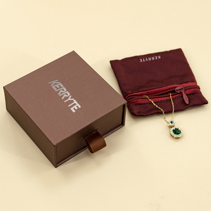Custom Logo Luxury Sliding Drawer Packaging Box Recycle Paperboard <b>Earrings</b> Necklaces Rings Brown Paper <b>Gift</b> <b>Boxes</b> for Jewelry - Product Image 4