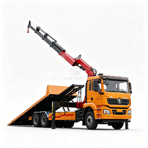 Grúa de Plataforma Plana de 25 Toneladas con Grúa Plegable de 10T, Shacman M3000 6x4, Vehículo de Rescate para Carreteras Pesadas - Product Image 1