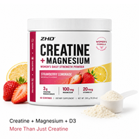 Créatine monohydrate en poudre pour femmes, marque privée, avec magnésium et vitamine D3, 300 g, 60 portions, fabricant de nutrition sportive OEM ODM