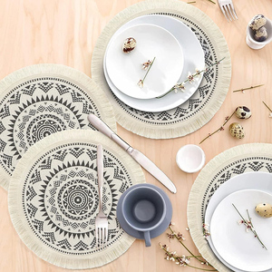 Napperons imprimés de fête en coton conceptions imperméables pour les mariages et les célébrations paramètres de table à manger joyeux personnalisés - Product Image 5