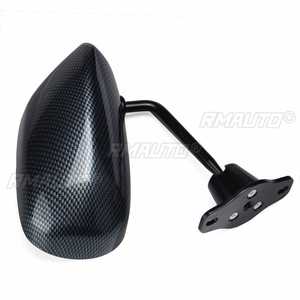 1Pair Universal Car Carbon Fiber Autos Blue Rear View <b>Mirror</b> F1 Carbon Look Racing Side <b>Mirror</b> Glass & Wide Angle Metal <b>Bracket</b> - Product Image 6