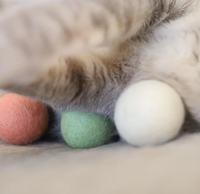 Jouet pour animaux de compagnie en feutre de laine naturelle, balles en laine faites à la main, compatibles avec la catnip, jouet interactif pour animaux de compagnie éco-responsables