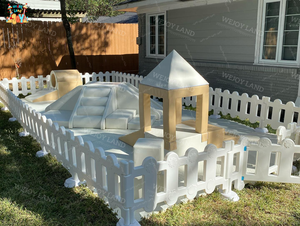 White Soft <span class=keywords><strong>Play</strong></span> Set Spielplatz im Freien Weiße Zäune mit Merry Go Round Soft <span class=keywords><strong>Play</strong></span> Ausrüstung Hüpfburg für Kinder Party verleih - Product Image 5