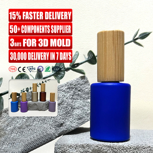 Tùy biến 5ml 8ml <span class=keywords><strong>10ml</strong></span> 12ml 15ml thân thiện với môi rỗng hình tròn sơn móng tay chai thủy tinh với nắp tre - Product Image 5