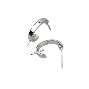 ต่างหูเงินแท้ S925 แบบ DIY ประดับมุกคู่ สไตล์เรียบง่าย สำหรับผู้หญิง อุปกรณ์ทำเครื่องประดับ ตัวเรือนเปล่า ผลิตในจีน - Product Image 5