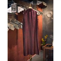 Nouvelle Robe Ample Sans Manches en Soie Xiangyun Broderie Florale Lourde Grenade pour Femme 2026 5636