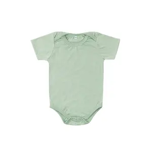 Pakaian bayi kelas tinggi Bodysuit bayi Onesie 100% kemeja poliester sublimasi kosong dari Thailand untuk anak perempuan baru lahir pendek