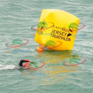 充气水上漂浮标记水上游泳浮标浮筒管，用于警告标记浮标