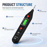 Testeur de tension numérique portable, stylo testeur électrique sans contact AC/DC avec écran LCD, test de continuité NCV pour électricien