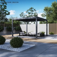 Luxe moderne buitenoverkapping van gepoedercoat aluminium, milieuvriendelijk, waterdicht, met lamellen, metalen tuinpergola