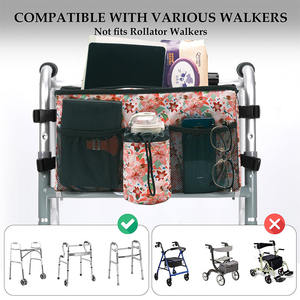 Bolsa de Gran Capacidad con Diseño Floral y Múltiples Bolsillos para Personas Mayores, Correas Ajustables, Bolsa Organizadora para Andadera de Fácil Acceso - Product Image 4