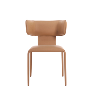 Bestseller: Hochwertiger, Schlichter Und Moderner Esszimmerstuhl, Weich, Lässig, Orange + Hardware-Gestell, Vollleder, EPU-Leder, Bequemer Stuhl - Product Image 5