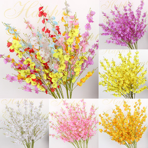 Orchidée Artificielle Dansante en Soie, Décoration de Plafond pour Mariage, Bouquet Jaune et Blanc, Marqueur d'Allée, Ornement de Table - Product Image 4