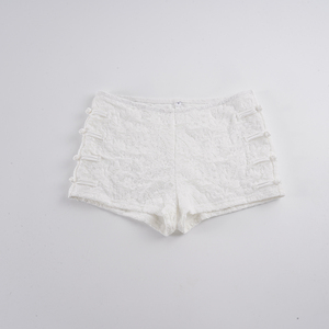 Women’s Sweet White Lace Low Waist Bodycon <b>Booty</b> Shorts with Decorative Frog Button Casual Hot Pants - Product Image 6