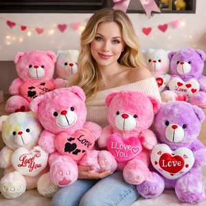 Orsacchiotto di <span class=keywords><strong>Peluche</strong></span> Personalizzato con Cuore e Scritta 'I Love You', Logo OEM, Regalo per San Valentino - Product Image 1