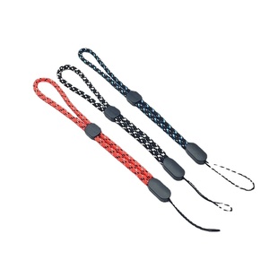 Adjustable Nylon Braid Round Mobile Phone USB Key Camera Wrist Straps with Anti-Lost Short Hand Lanyard