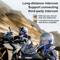 Intercom Y13 Pro pour deux motards, portée de 500 m, partage de musique, coexistence, étanche IP56, plastique ABS, double puce 6.0, effets RVB