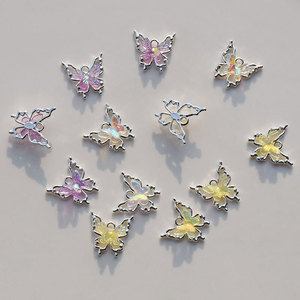Breloques Papillon en Alliage de Zinc Plaqué Couleur Aurore, Fournitures de Fabrication de Bijoux DIY, Pendentifs Unisexe, Collection Printemps 2024 - Product Image 3