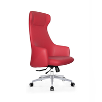 Chaise de bureau ergonomique en cuir de haute qualité, prix d'usine bas, dossier haut, 5 couleurs disponibles, coussin de nuque