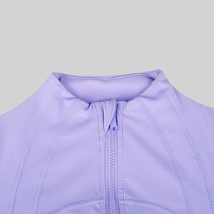 Veste de yoga <span class=keywords><strong>Lulu</strong></span> double face brossée pour femme, coupe ajustée, respirante, col montant, très élastique, motif uni, pour le fitness - Product Image 4
