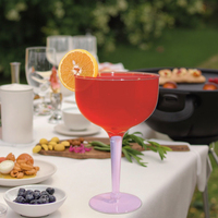 Verre à Margarita en Plastique PS Style Américain, Tumbler à Vin Violet Réutilisable, Sans BPA, Durable, 1L, Lavage à la Main Uniquement