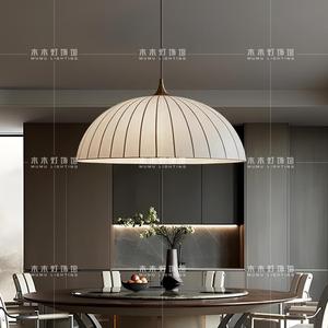 Lustre suspendu minimaliste moderne, rond, E27, LED, avec interrupteur, couleur crème, design élégant, pour restaurant et salon - Product Image 2
