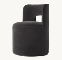 Ensemble de salle à manger intérieur minimaliste au design Art Déco français, pour cuisine, salle à manger d'hôtel, salle de banquet, avec dossier incurvé en tissu, pour salon