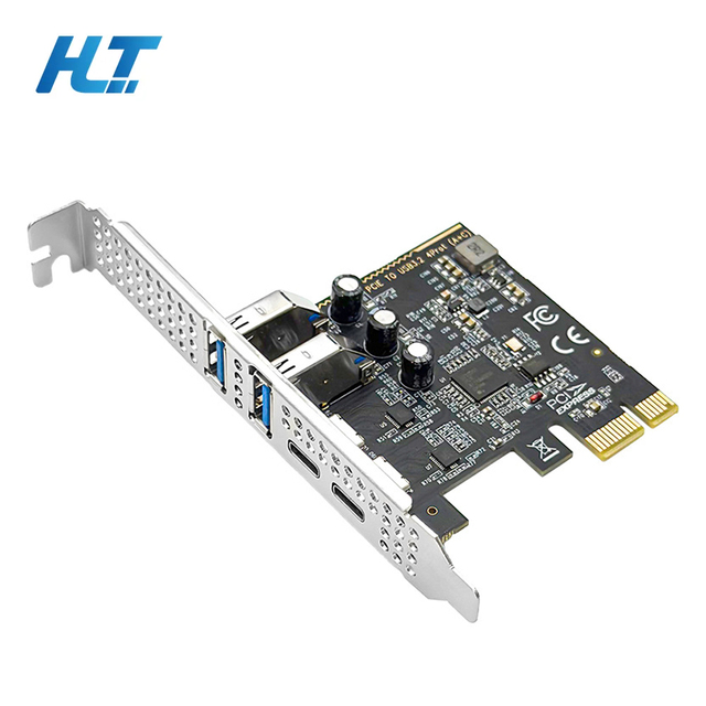 PCI-E Expansion Card Adapter USB 3.1 Gen1 5Gbps 2xUSB 3.0 + 2xType-C Ports Desktop Use in Stock